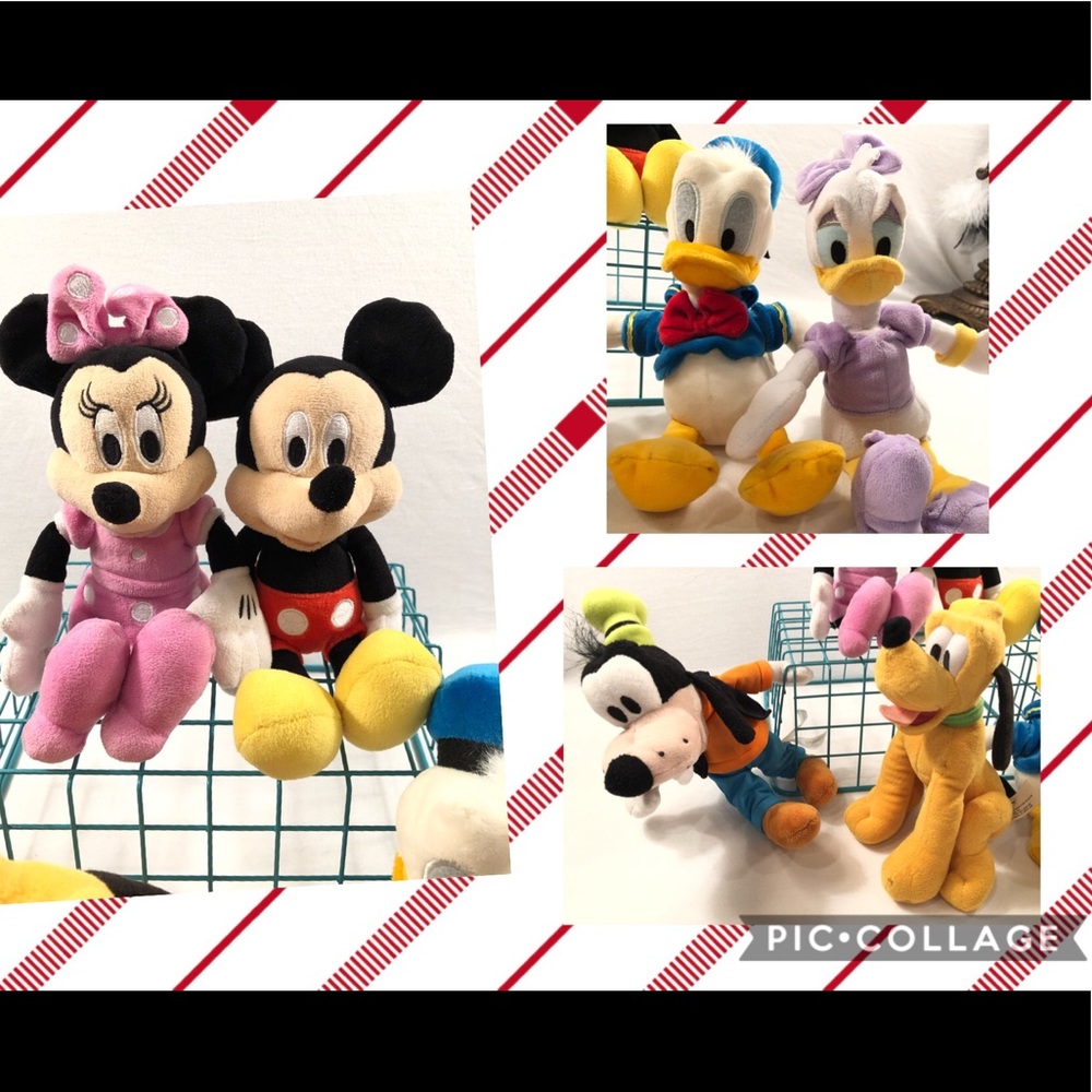 (6) Disney Mickey Mouse and Crew 9in Plushies